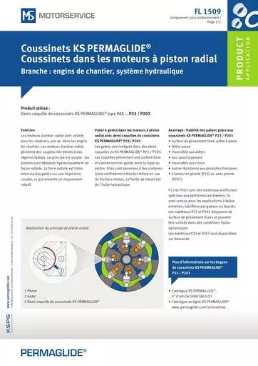 Coussinets KS PERMAGLIDE Coussinets dans les moteurs à piston radial 617949