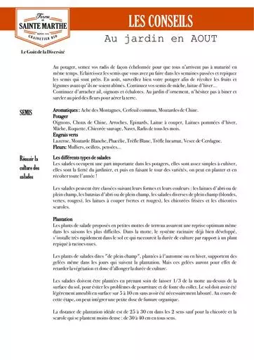 Conseils jardin aout