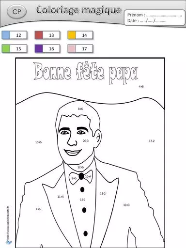 Coloriage magique papa cp