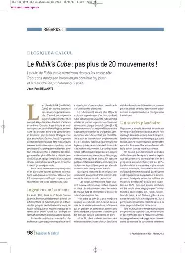 Rubiks cube   pas plus de 20 mouvements