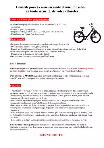 Conseils mise en route utilisation Solex