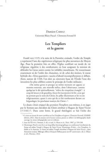 Les Templiers et la guerre