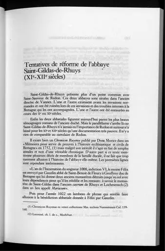 Tentatices de reformes abbaye Saint gildas de Rhuys