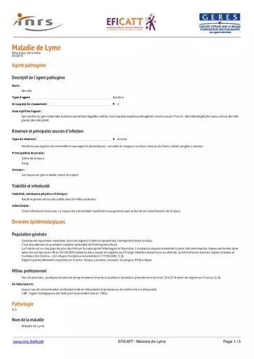 Fiche Maladie de Lyme