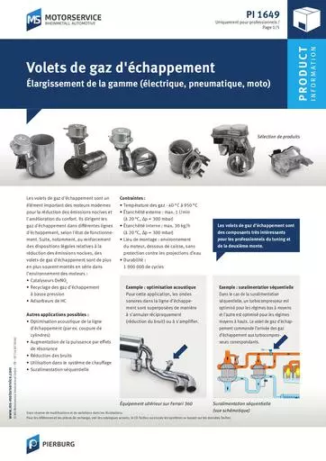 Volets de gaz déchappement Élargissement de la gamme électrique pneumatique moto 673418
