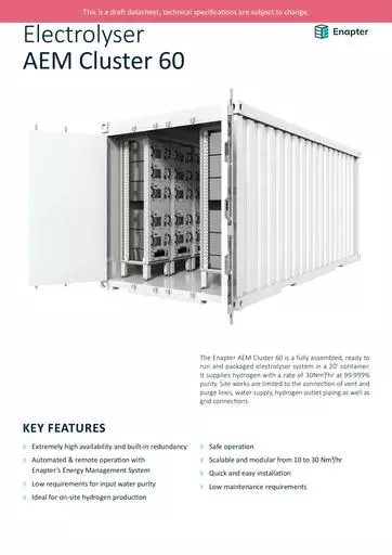 Enapter Datasheet AEM Cluster 60 EN