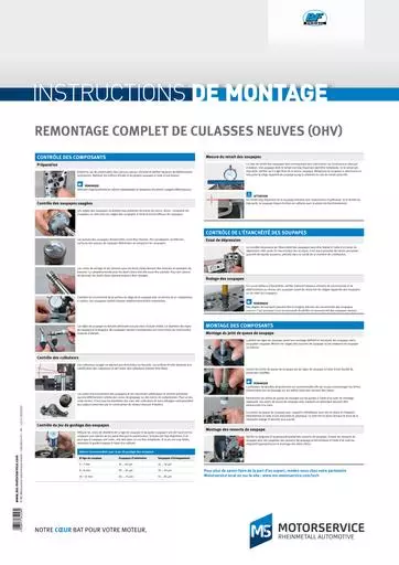 Remontage complet de culasses neuves ohv MS