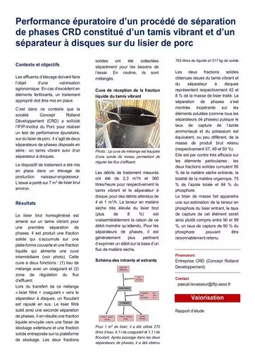 Article traitement de lisier CRD