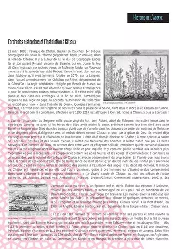 L ordre des cisterciens installation citeaux