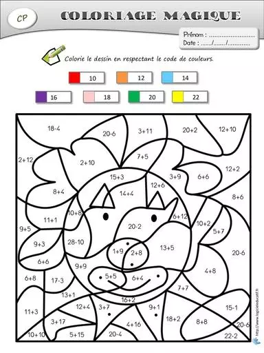 Coloriages magiques clown cp