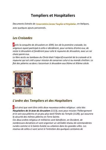 13 Templiers et hospitaliers