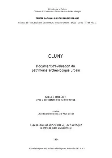 Cluny   evaluation patrimoire   Tours