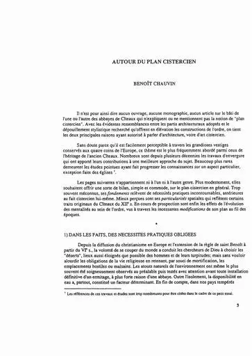Autour du plan cistercien