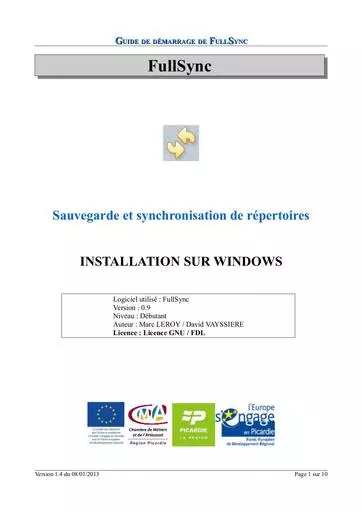 Guide de demarrage fullsync