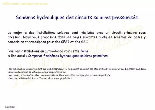 Schemas hydrauliques
