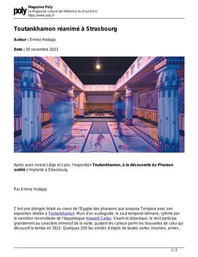 Toutankhamon exposition strasbourg