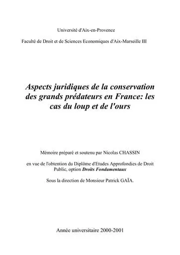 Conservation loup et ours