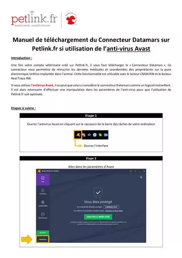 Manuel connecteur avast