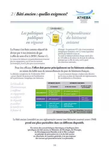 ATHEBA exigences bati ancien