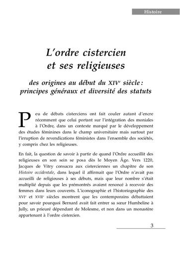 Histoire des religieuses cisterciennes