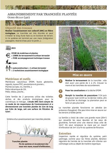 Assainissement par tranchée plantée