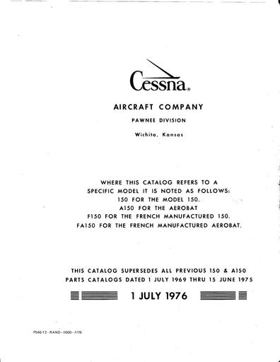 Cessna 150 1970 77 PartsManuals