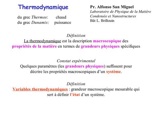 Cours thermodynamique 1