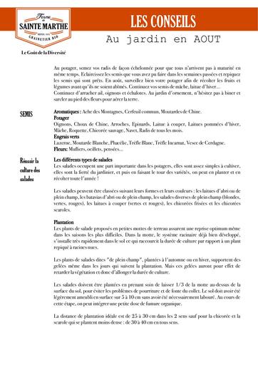 Conseils jardin aout