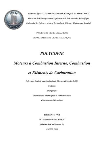 Carburation combustion moteur