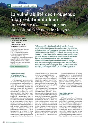 Faune sauvage vulnerabilite troupeaux