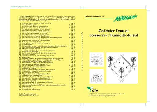 Agrodok   13   Collecter l'eau et conserver l'humidite du sol