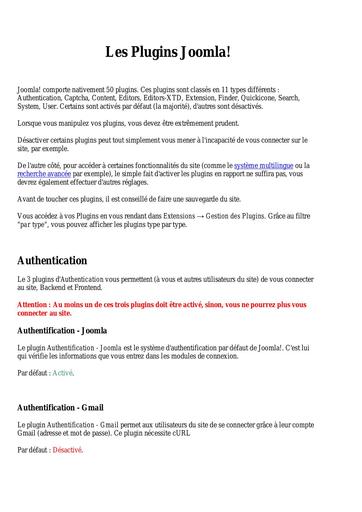 Joomla 3 (08)   Les Plugins Joomla