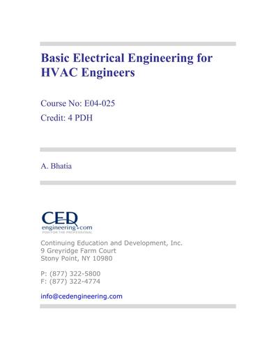 Basic Eectrical Engineering for HVAC Engineers