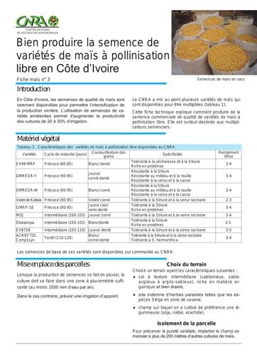 CNRA ftec mais3 production semences