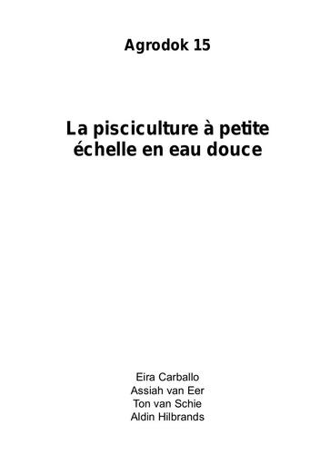 Agrodok   15   La pisciculture a petite echelle en eau douce