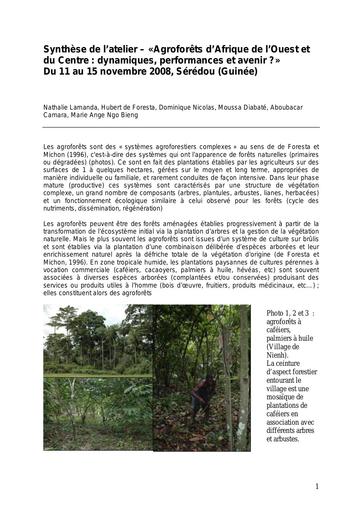 Agroforets afrique ouest