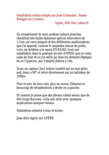 Chauffage solaire direct salle de bain