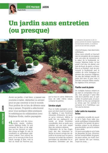 PROPRIETE No5 JUILLET AOUT 2015 Jardin sans entretien Intemporel