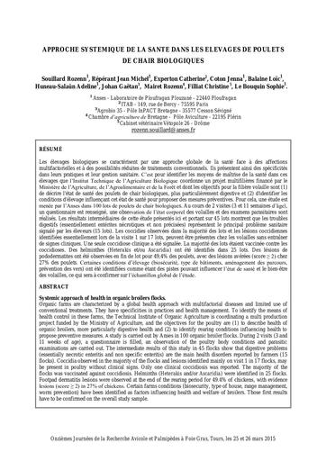 Jra2016 etude sante poulets de chair bio