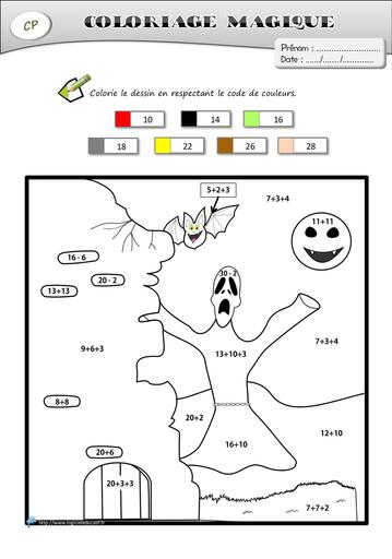 Coloriages magiques fantome cp