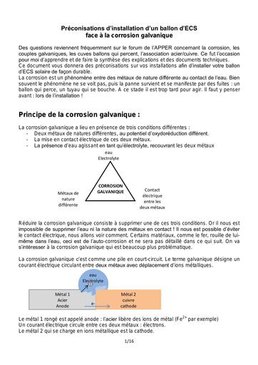 Corrosion galvanique