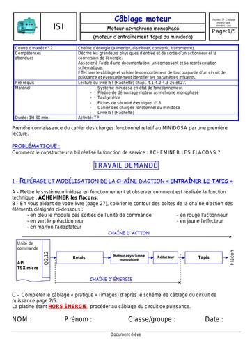 TP cablage moteur asynchrone monophase
