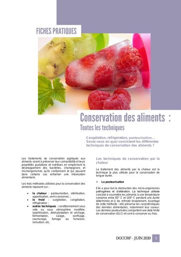 Conservation des aliments