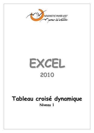 Excel 2010 Tableau Croise niv1