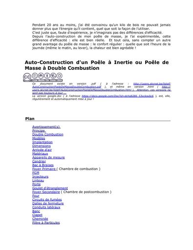 AutoConstruction Poele De Masse Double Combustion