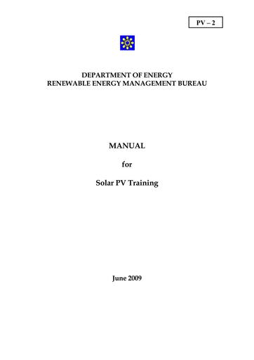 Jica manual for solar pv training