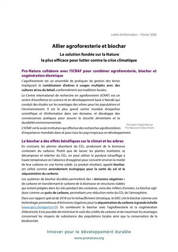 Agroforesterie biochar