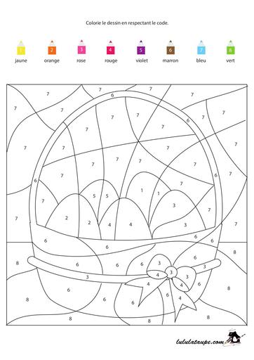 Coloriage code de 1 a 8