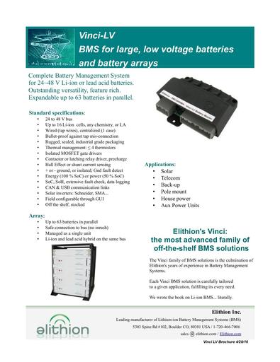 Elithion Vinci LV brochure