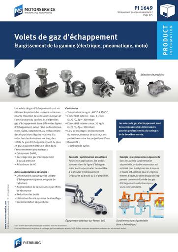 Volets de gaz déchappement Élargissement de la gamme électrique pneumatique moto 673418